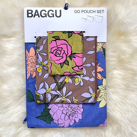 BAGGU | Bags | Nwt Baggu Go Pouch Set Garden Flowers | Poshmark